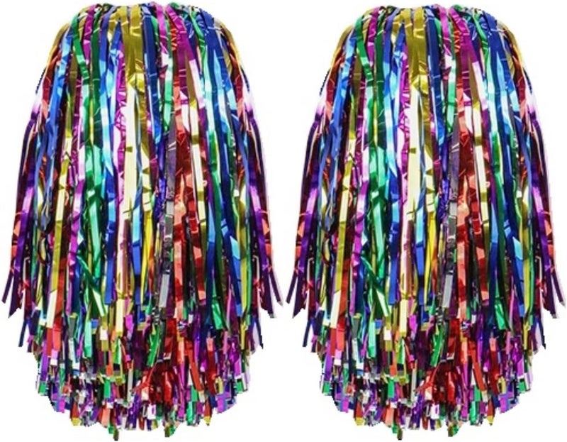 AUMIDO 2Pcs Cheerleading Pom Poms - Pompoms Cheer for Boy Girl School Sports Dance Games Team Spirit Cheer - Image 1